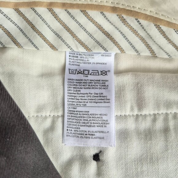 Banana Republic Aiden Slim Fit Chino Pants Charcoal 34" x 36" - Picture 11 of 15